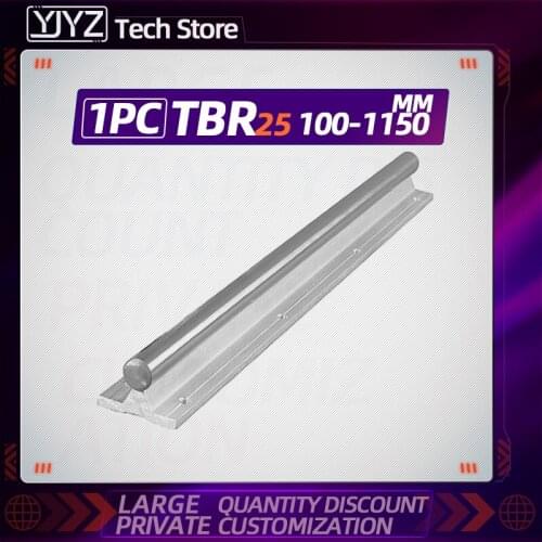 1pcs TBR25 L-100 150 200 250 300 350-1150mm support rail linear guide for CNC router parts