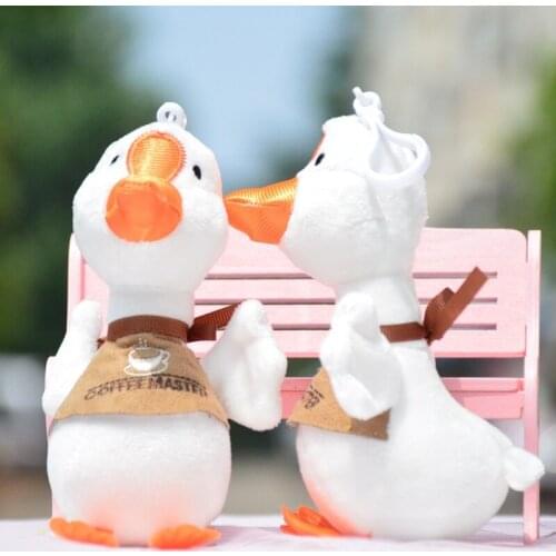 10PCS 15cm Favorite Duck Decoration Bag Plush Mini Pendant Keychain Doll Ring Toy