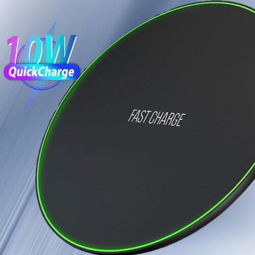 10W Fast Wireless Charger for iPhone X XS 11 12 Qi Fast Wireless Charging Pad for Samsung S21 S20 Note 9 AirPods Xiaomi Charger