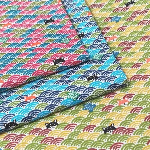 100%Cotton Twill Fabric Home Textile DIY Patchwork for Sewing Cloth Cartoon Dog Pet Style Quilt Needlework By the Meter