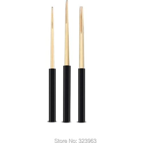 100pcs Round Golden Tattoo Needles 3RL 5RL for Permanent Makeup Eyebrow Lip Microblading Needles Embroidery Lamina Manual Pen