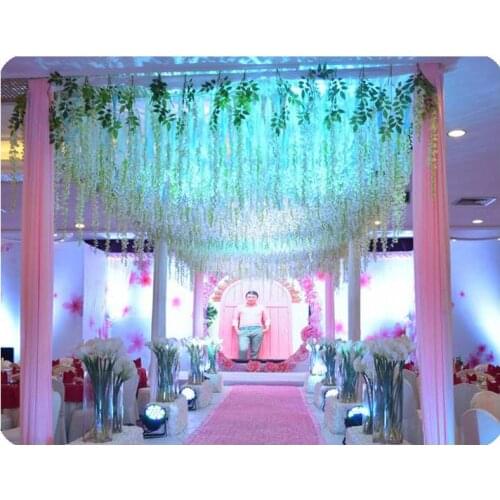 105CM Artificial Wisteria Flower New Long Type Silk Flower Vine Fake Plant Wedding Window DIY Decoration for Home Hotel Shop Dec