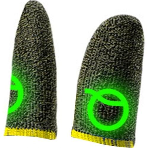 2Pcs Anti-sweat Strong Elasticity Game Mobile Finger Cots Touch Screen Thumb Protector for Entertainment