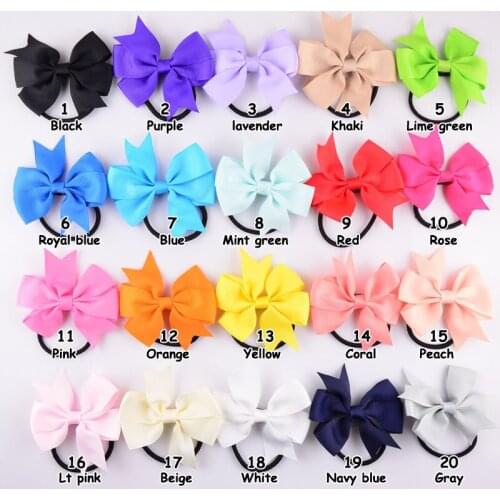 20 pcs/lot , Ribbon Bow hair tie , ponytail holder, hair tie