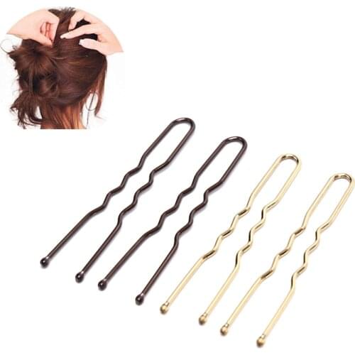 20PCS 5cm U Shape Hair Clips Bobby Pins For Women Girls Bride Hair Styling Accessories Black Gold Brown Hairpins Metal Barrettes