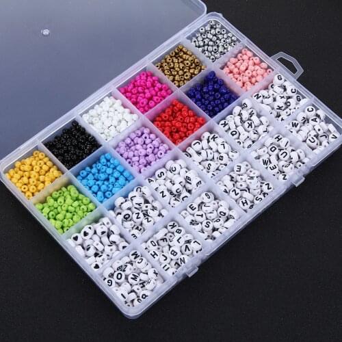 2600pcs 12 Color 4mm Charm Czech Glass Seed Beads and Letter Beads Kit For DIY Bracelet Necklace Jewelry Making Accessories Set