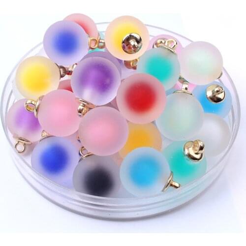 30pcs 16MM Glass Candy Color Beads Charms For DIY Making Earrings Necklace Jewelry Accessories Loose Sapcer Beads