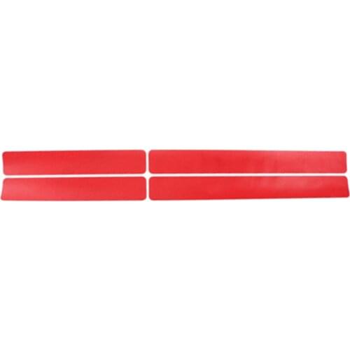 4pcs/set 3D Carbon Fiber Car Door Plate Sill Scuff Cover Panel Sticker Red
