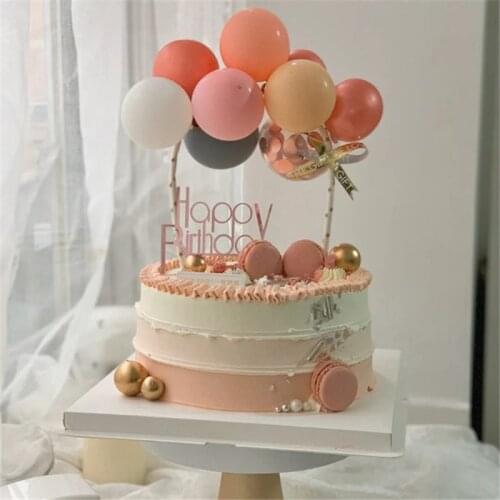 5 Inch Confetti Balloon Cake Toppers DIY Mini Latex Balloon Craft for Cake Toppers Christmas Birthday Cake Wedding Decoration-S