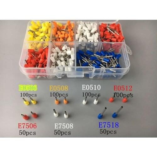550pcs/lot Bootlace cooper Ferrules kit set Wire Copper Crimp Connector Insulated Cord Pin End Terminal