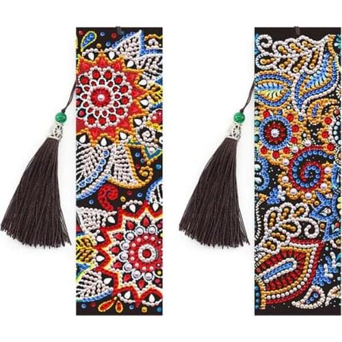 5D Diamond Painting Bookmark Diamond Embroidery Cross Stitch DIY Gift Crafts Book Marker 2 Piece Set