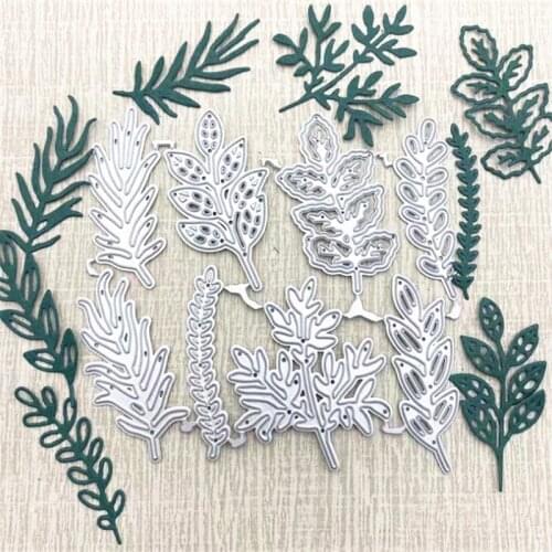 8PCS Pretty leaves christmas dies 2021 die cut Metal Cutting Dies Stencil Die Cut Scrapbooking Craft Stamps template dies cutter
