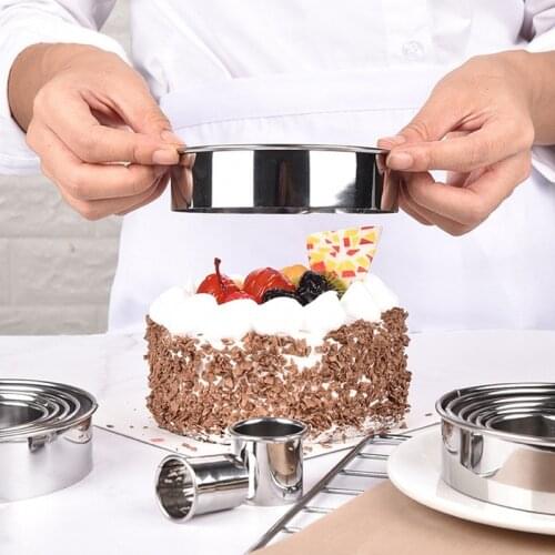 ABZS 14Pcs Stainless Steel Mousse Mould Dough Cutting Tool Cookie Biscuit Cutters Circle Pastry Cutters Cake Baking Mold