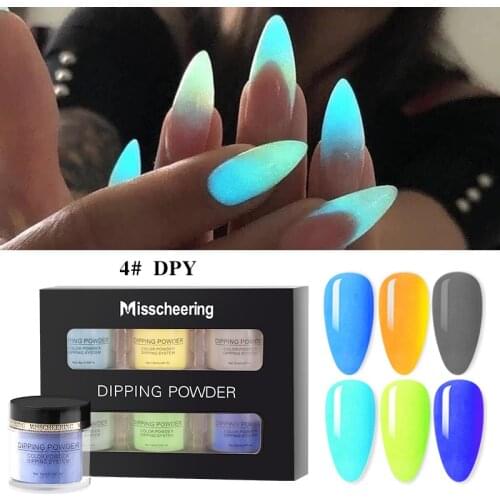 Acrylic Nail Powder Nail Art Glitter Powder 6 Colors Nail Extension Acrylic Powder Set Desiccant Kit for Primer Seal Layer