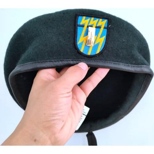 United States US Army 12th Special Forces Group Wool Green Beret SECOND LIEUTENANT OFFICER RANK INSIGNIA Military Hat 1961~1994