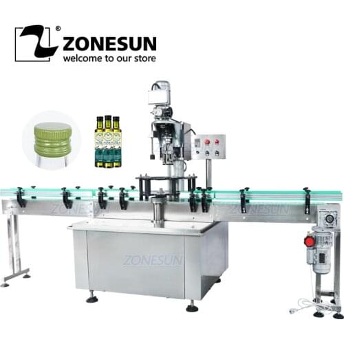 ZONESUN Custom Automatic Bottle Capping Sealing Machine Ropp Pilfter Proof Metal Cap Locking Crimping Machine Wine Beverage