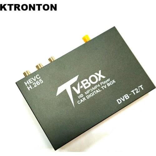 HEVC / H.265 Car DVB-T2 Digital TV Receiver Box with Active Amplifier Antenna HD 1080P USB Port Auto Digital DVB T2 TV Tuner