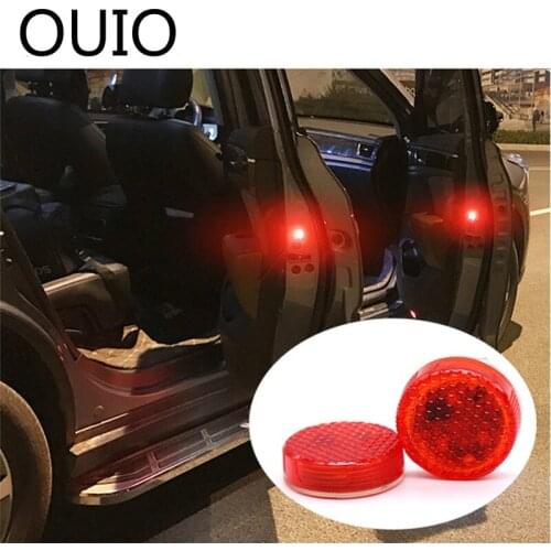 OUIO 2pcs Car Styling Door Strobe Warning Light for Honda Civic Audi A4 B9 B8 B7 A5 TT A7 Lifan X60 Nissan Qashqai Accessories