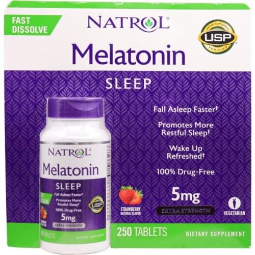 Free Shipping Original Natrol Melatonin 5mg*250pcs Fall Asleep Faster Stay Sleep Longer
