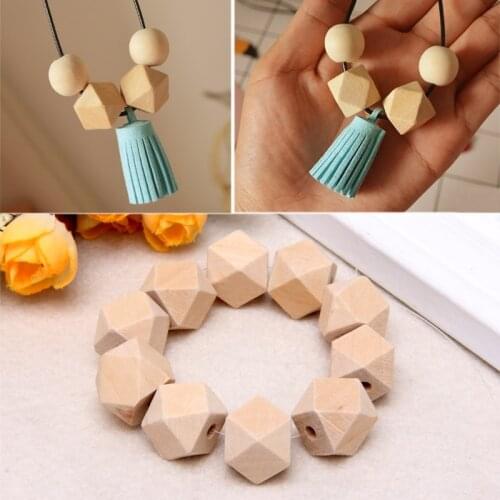 10pcs Wooden Natural Wood Beads For Baby Teething Teether 10/16/20mm
