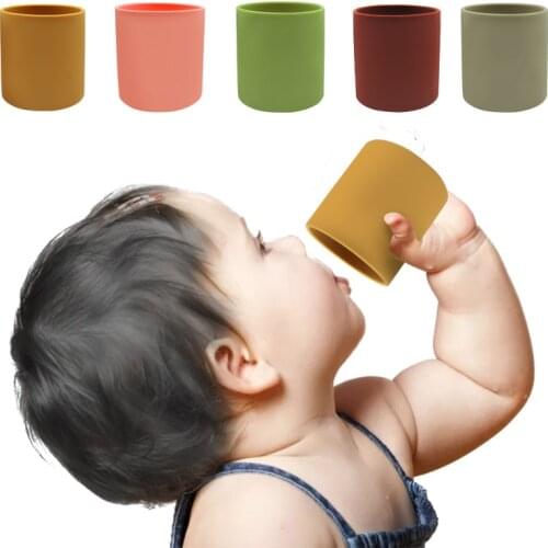 Baby Silicone Water Cup Baby Feeding Cup Tableware Drinking Water BPA-Free Food Grade Heat-resistant Silicone Cup