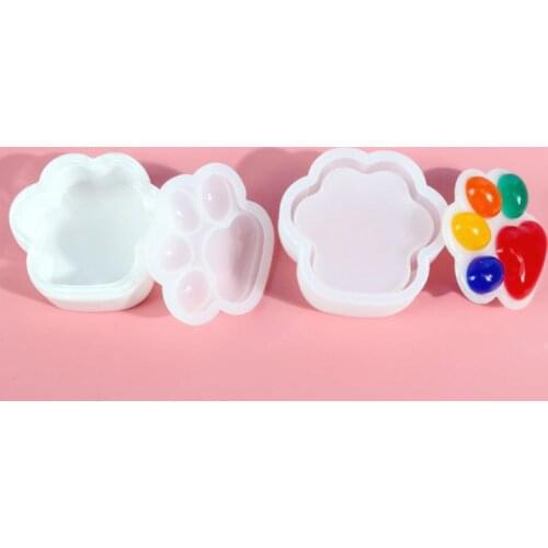 DIY Kawaii Cat Paw Storage Box Silicone Mold Jewelry Fillings Pendant Accessory Charms Handmade Epoxy Resin Cabochon Mould Craft