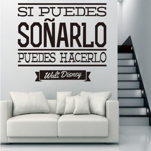 Spanish Vinyl Wall Stickers Inspirational Quotes Living Room and Bedroom Mural Decals Home Decor Art Decorative Painting DW0989