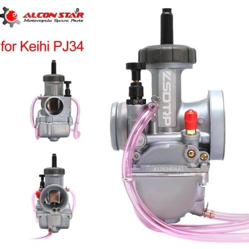 Alconstar- Keihin PJ 34 34mm Flatslide Motorcycle Carburetor Oval slide PJ34 carburetor for ATV Offroad motorcycles Dirt Bike