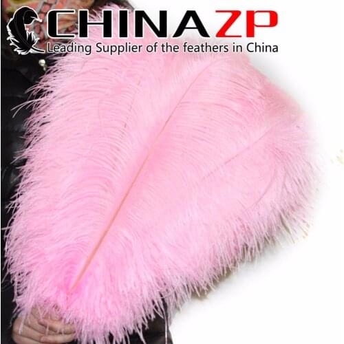 CHINAZP Factory Size 65~70cm (26"~28") 50pcs/lot Good Quality Dyed Pink Ostrich Feathers Wedding Decorations