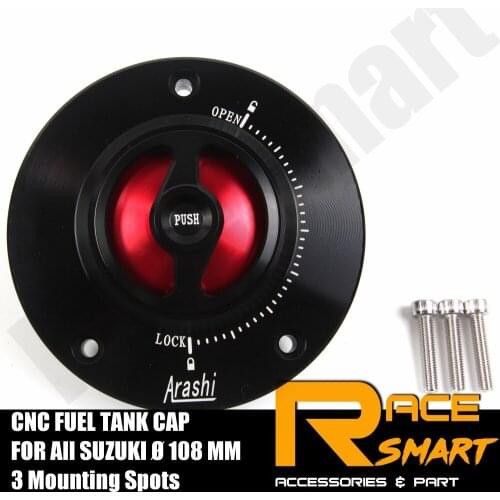 Motorcycle CNC Fuel Gas CAPS Tank Cap tanks Cover With Rapid Locking For SUZUKI 108mm 3 Mounting Spots gsxr 600 700 1300