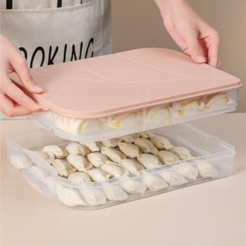 Kitchen Multi-layer Leak Proof Food Dumpling Storage Box Fruit Egg Organizer Refrigerator Food Storage Box Fresh Keep Organizer