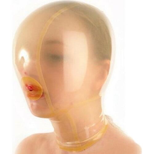 Latex Hood with Breath Control Hole for Play Suffocating Rubber Mask Back Zipper erotic adult toys