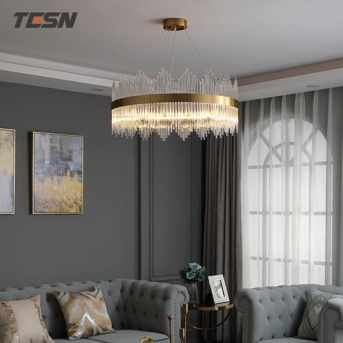 Chandelier Living Room Lamp Modern Simple Atmospheric Crystal Lamp LED Restaurant Chandelier Bedroom Lamp