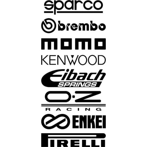 8Pcs Car Door Stickers Set Sticker Car Kit Sponsor Technical Reflective Sticker Waterproof Racing Decoration Stickers KK Vinyl