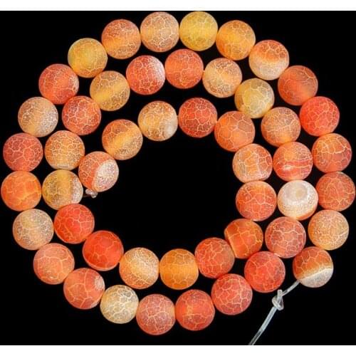 Newest 8mm Orange Red Frosted Agates Round Loose Beads 15inches One Full Strand