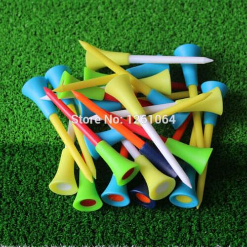 2017 New Golf Tools 1000pcs 2 7/6'' 70mm Golf Tees Rubber Cushion Top Golf Equipment Muticolor