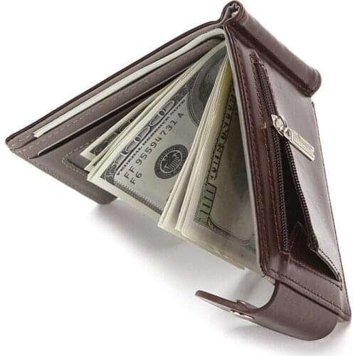 New PU creative mens card wallet Korean version flip buckle zipper coin purse credit card ID card holder