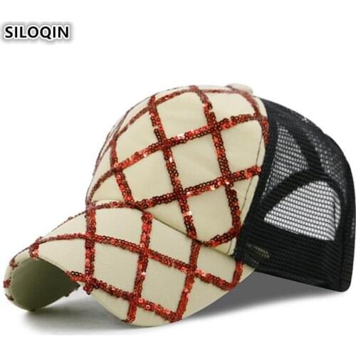 SILOQIN Novelty Ventilation Mens Mesh Caps Adjustable Size Womens Breathable Baseball Cap Couple Hat 2020 Summer New Mesh Hats