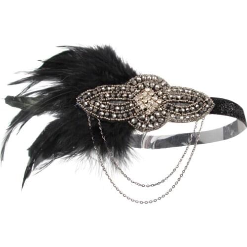 The 1920s bridal ball performance tassel headband gatsby masquerade headband custom