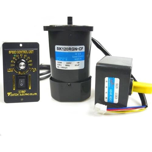 51K120RGN-CF 120W AC Gear Reducer Motor Speed regulating motor 1 PH 50 HZ AC 220V,100 RPM to 50 RPM with Speed Controller