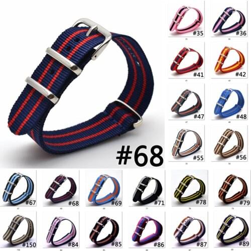 Nylon Watch Band 16mm 18mm 20mm 22mm Nato Sport Woven Nylon Watch Strap Replaces DW Wrist Band Nato Military Stripe Watch Belt