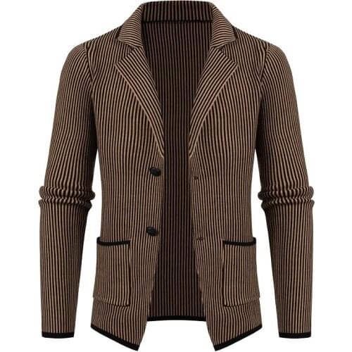 Men Sweater Mens Fashion Cardigan Stand Collar Splicing Mens Sweaters Sueter Hombre Roupa De Inverno Herren Pullover S-3XL