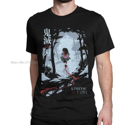 Funny Kimetsu No Yaiba T-shirt T Shirt Demon Slayer Anime Demon Blade Men Cotton Tshirt Anime Tees Harajuku Streetwear