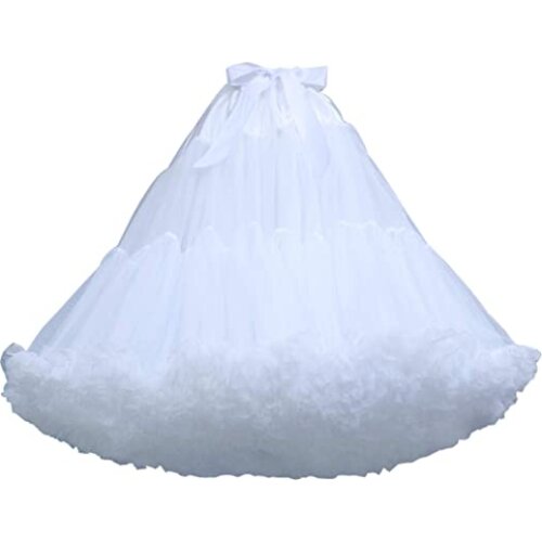 Womens 3-Layered Pleated Tulle Petticoat Tutu Puffy Party Cosplay Skirt 2022