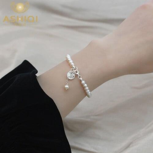 ASHIQI 925 sterling silver natural freshwater pearl bracelet fashion personality new trend for women in 2021