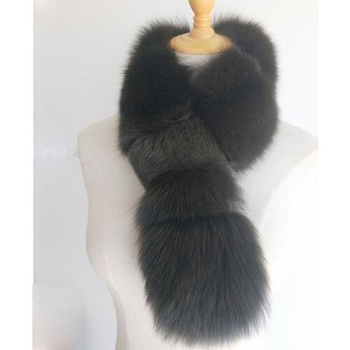 Female Genuine Fox Fur Scarf Fashion Winter Warm Real Fox Fur Scarves Women White Thick Scarfs Ladies Luxury Fur Scarfs