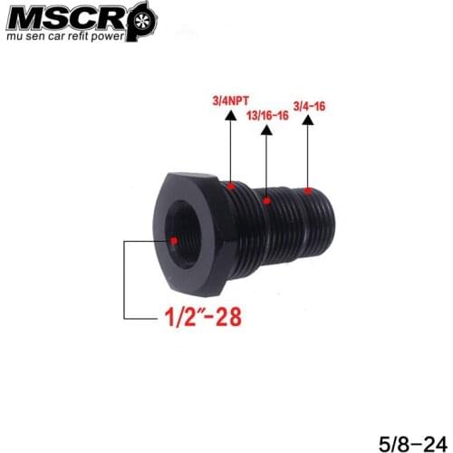 1Pcs BlackAutomotive Oil Filter Threaded Adapter 1/2-28 or 5/8-24 to 3/4-16 13/16-16 3/4 NPT