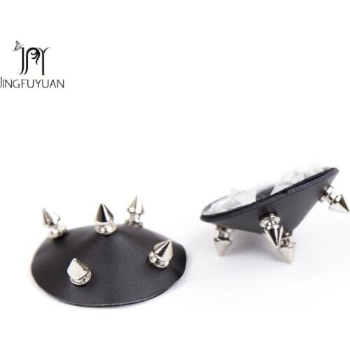 2Pcs/set Women Sexy Breat Petals PU Leather Nail Nipple Cover Women Intimates Exotic Leather Reusable Pasties New Design Covers