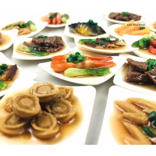 2PCS/Lot Miniature Chinese Cuisine Mini Dishes for Blyth Doll House Pretend Food Kitchen Toys