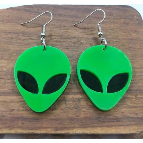 2020 Cartoon Acrylic Alien Vintage Statement Drop Earrings Green ET High Quality Fashion Earrings For Women